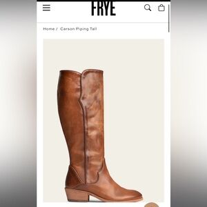 Frye Carson Piping Tall Leather Boots in Tan